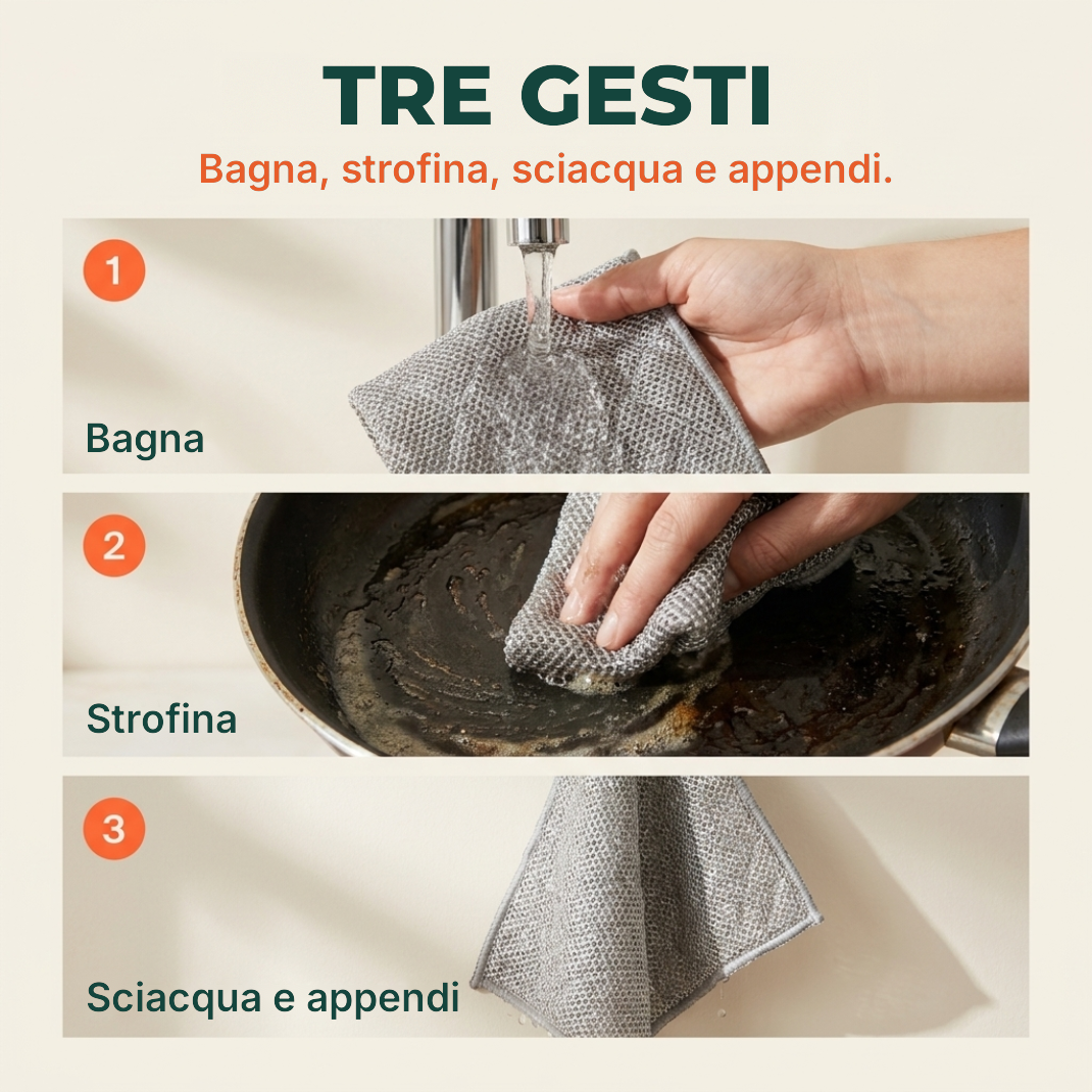 Borevio™ Panni magici in filo d'acciaio – Puliscono tutto senza graffiare